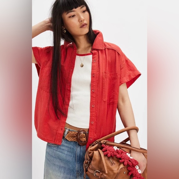 Free People Tops - NWT FREE PEOPLE WE THE FREE FIREFLY LINEN TOP